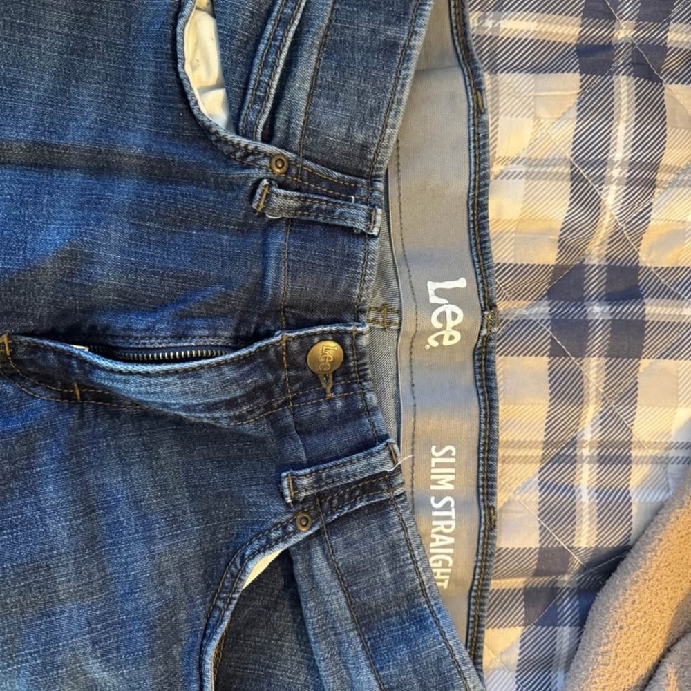 Lee Mens Blue Slim Straight Jeans